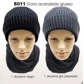 [1237 S702 Surt U Ap] Gorro Acrilico Junior con Forro Carita Surt. S702