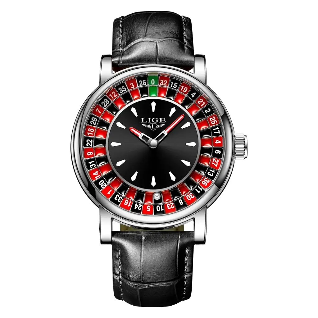 Reloj de Pulsera Cro LIGE Ruleta 89161 Silver Black