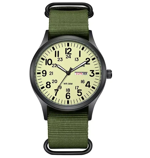 [TPW Militar Campo Verde Alibaba] Reloj de Pulsera Cro TPW Military Field Watch 41mm Olive NATO Black Case