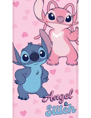 [1150 78170 Rosa Estamp AP] Toalla Playa Lilo & Stitch Rosa 70x140cm