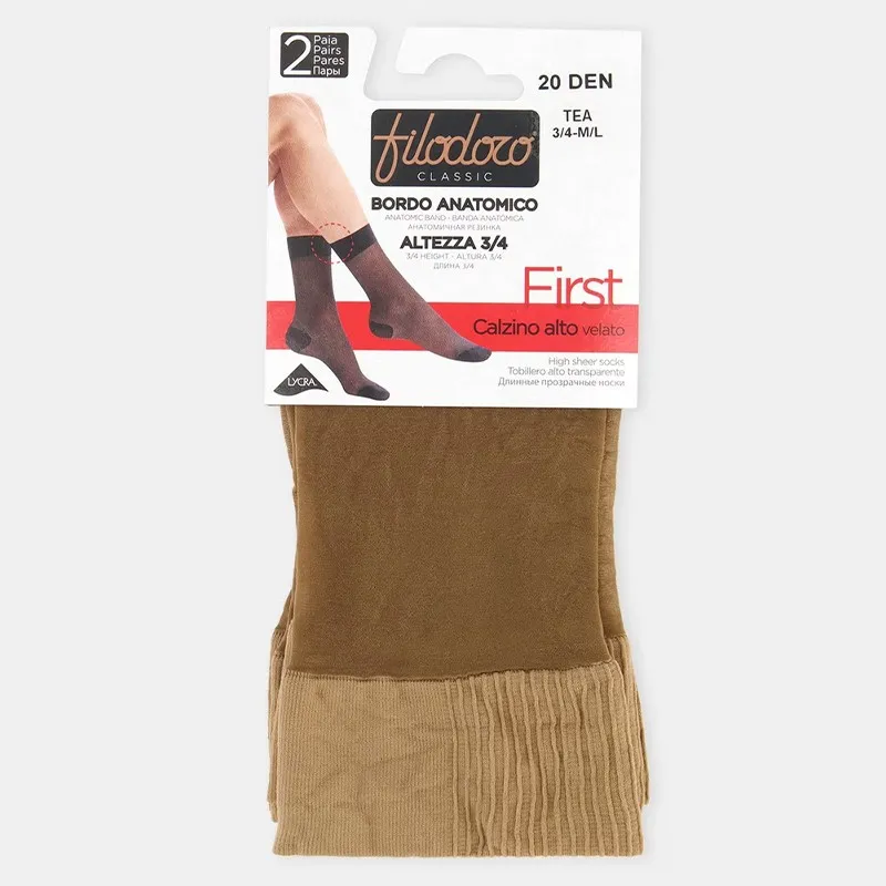 [115871 3/4 20 den Altos Tierra Ap] Filodoro 115871 · Mini Media 3/4 Alta 20 DEN Pack de 2 Pares (Tierra)