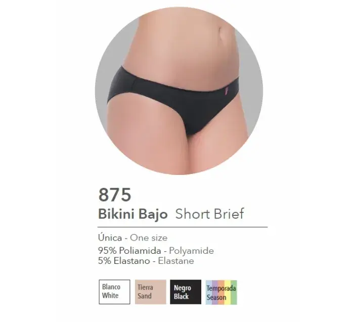 BIKINI BAJO LISO NAIARA 875 Pack 2 Surt