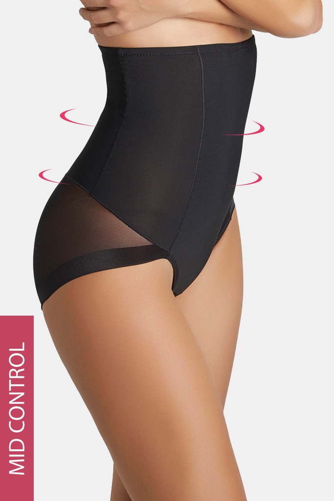 [YM19611 XL Negro Ap] Faja Bra Sra Alta Reductora Siluette Negro XL 19611