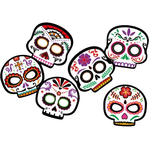 [51485 DDM Surt Disfrazzes] Mascara Carton Dia de los Muertos Surt - Halloween